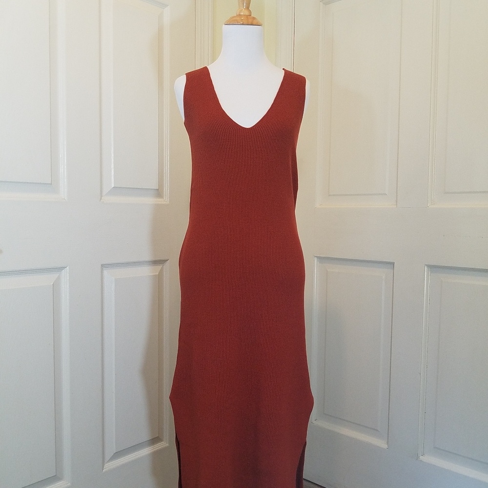 ZARA SLEEVELESS SWEATER DRESS WITH TIE